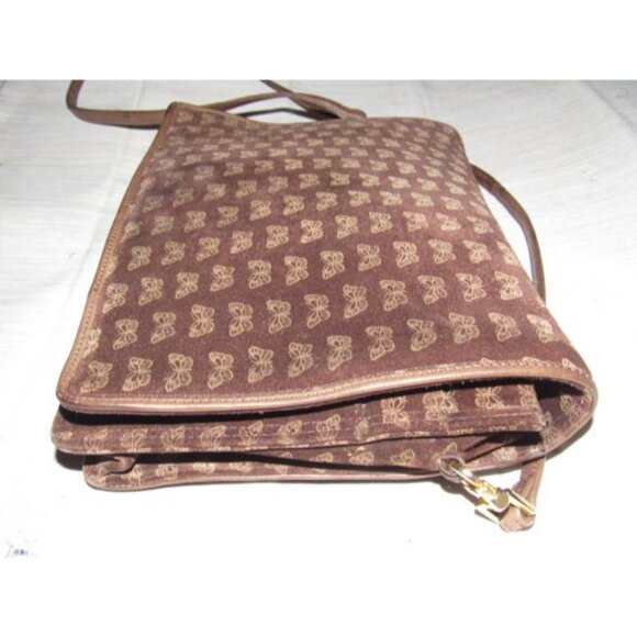 Bottega Veneta Vintage 2-Way Clutch Shoulder Bag Embossed Pink Butterfly Print - Picture 10 of 12